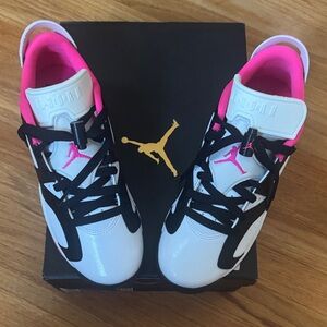 Jordan Retro Low Sneakers - White Black and Pink